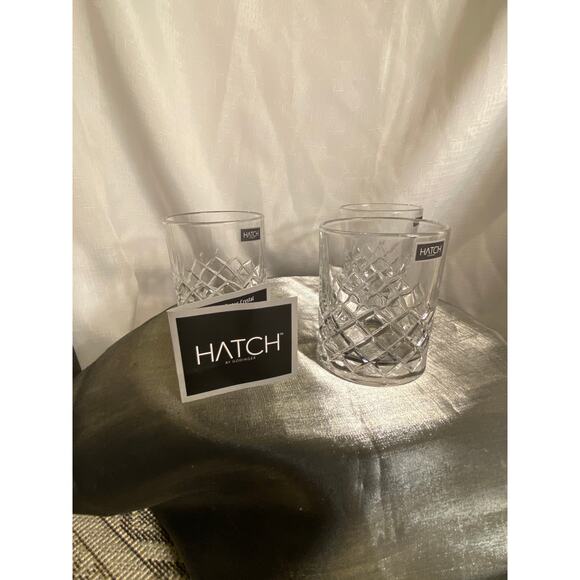 set 3 Shannon Hatch Collection by Godinger Crystal Double Old Fashioned Glasses - Picture 9 of 16